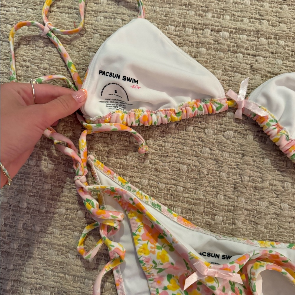 PacSun Floral Bikini Set - Pink and Orange - Picture 2 of 3